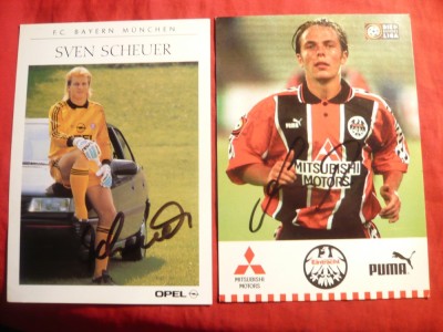 2 Foto-Ilustrate ,autograf -Fotbalisti Germani -Bayern Munchen si Eintracht foto