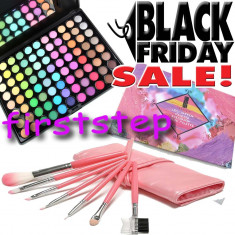 BLACK FRIDAY Trusa machiaj profesionala 88 culori 7 pensule make up LILLA ROSSA foto