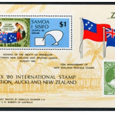 SAMOA 1988 - EXPOZITIA FILATELICA INTERNATIONALA ,ZEAPEX - COLITA NESTAMPILATA