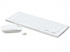 Kit tastatura si mouse Gembird KBS-P7-W White foto