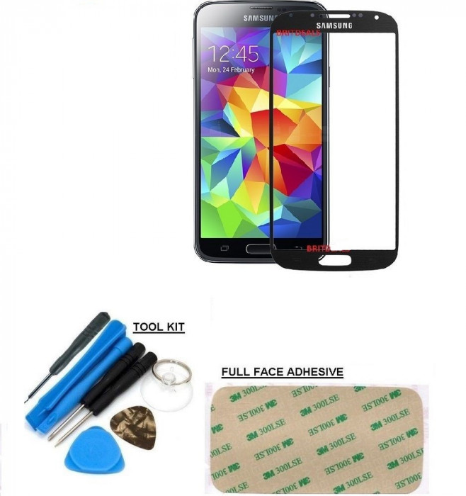 Sticla display Samsung Galaxy S4 alb sau negru + kit scule si folie adeziv