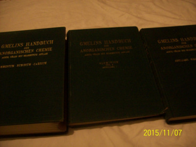 gmelins handbuch der anorganischen chemie- 6 carti -lb germana- foto