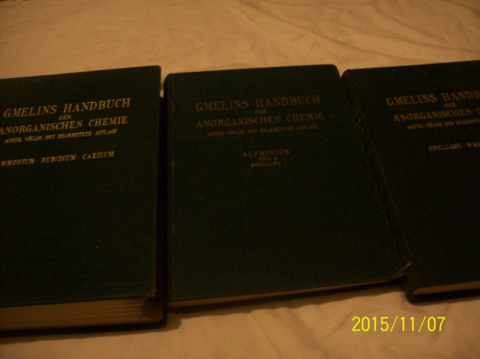 gmelins handbuch der anorganischen chemie- 6 carti -lb germana-