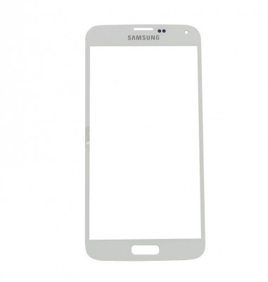 Geam Samsung Galaxy S5/G900 white + adeziv taiat pe masura foto