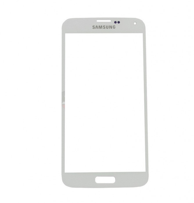 Geam Samsung Galaxy S5/G900 white + adeziv taiat pe masura