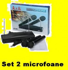 Set 2 microfoane Wireless gradinita karaoke chef foto