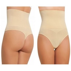 Burtiera modelatoare microfibra, cu chilot tanga, fara cusaturi foto