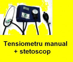 TENSIOMETRU manual de brat mecanic anenoid + STETOSCOP foto