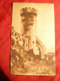 Acuarela- Ilustrata - Castel in ruina la Alecon Franta ,semnat ,1928, Necirculata, Printata