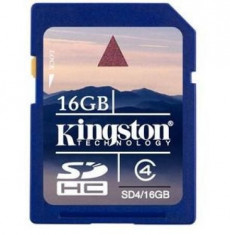 SD-HC CARD KINGSTON model: SD4/16GB capacitate:16 GB clasa: 4 culoare: NEGRU foto