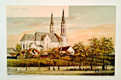 CP VINGA JUD ARAD COLOR UDVOZLET VINGAROL CATEDRALA LATERAL DREAPTA APROX 1906 foto