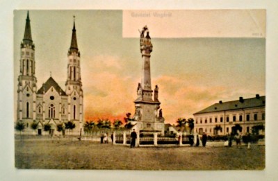 CP VINGA COLOR UDVOZLET VINGAROL CATEDRALA SI MONUMENTUL DIN FATA APROX 1906 foto