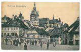 3345 - SIGHISOARA, Mures, Market - old postcard - unused, Necirculata, Printata