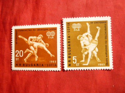 Serie- Sport -Campionate Mondiale Lupte 1963 Bulgaria , 2 val. foto