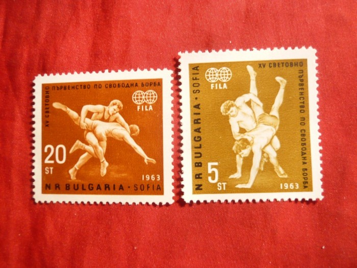 Serie- Sport -Campionate Mondiale Lupte 1963 Bulgaria , 2 val.