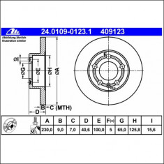 Disc frana Skoda Octavia 1U2 ATE cod 24.0109-0123.1 foto