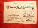 Cartela de Hrana - Viena -Imperiul German 1943