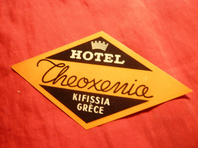 Vigneta Reclama Turistica -Hotel Cheoxenia Grecia ,adeziv 7,2x12,1 cm foto