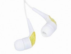 Casti GEMBIRD (MP3-EP03), intraauriculare cu fir de 1.2m, frecventa 20Hz - 20kHz, cu jack de 3.5mm, culoare: alb-galben foto