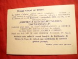 Invitatie Casa Cultura MAI Copii Angajati + Legitimatie CCA Filatelic 1984 - Cartonase Colectie
