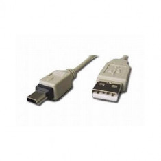 Cablu de date USB2.0 A tata la mini USB 5PM tata, lungime cablu: 1.8m, bulk, Alb, GEMBIRD (CC-USB2-AM5P-6) foto