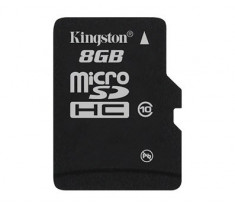 MICRO SD CARD KINGSTON model: SDC10/8GB capacitate: 8 GB clasa: 10 culoare: NEGRU foto