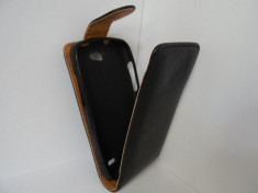 Husa flip neagra (interior bej) pentru telefon Allview A5 Duo foto