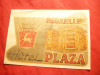 Vigneta Reclama Turistica -Hotel Plaza- Bruxelles ,adeziv ,cu folie ,7 x10,7 cm