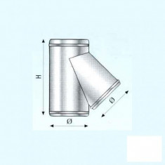 Teu 135 grade folosit la cosuri de fum izolate din inox Hi Line Plus - 550 x 450 mm foto