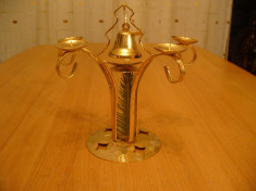 Clopotel mobil , sfesnic 5 lumini metal auriu si solifleur aduse din Germania foto