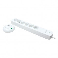 Prelungitor cu intrerupator, 6 prize, 1.4m, white, switch in/off, Logilink (LPS204) foto