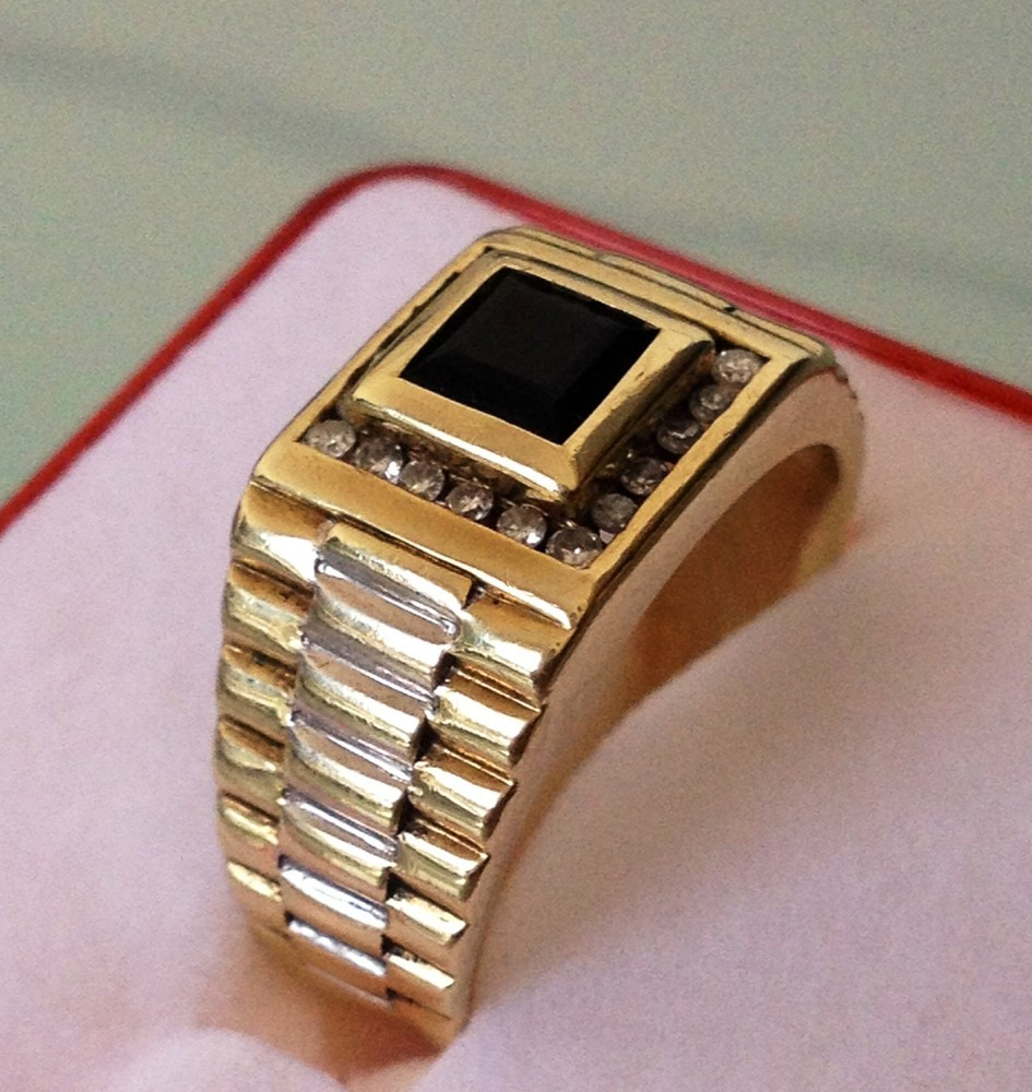 Inel Rolex barbati aur cu diamante si onix! | arhiva Okazii.ro