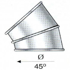 Cot 45 de grade pentru cosuri de fum izolate din inox Hi Line - 360 x 300 mm foto