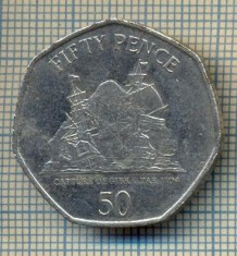 6877 MONEDA -GIBRALTAR - 50 PENCE - ANUL 2013 CAPTURAREA -starea care se vede