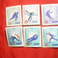 Serie -Sport - Olimpiada Grenoble - Franta 1968 ,DDR 6 val.
