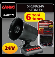 Sirena 24V cu 6 tonuri - SIT1028 foto