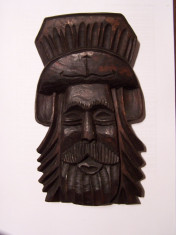 Sculptura in lemn (masca), artizanala, populara, traditionala, decorativa foto