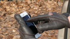 Manusi de condus -Barbati din piele de cerb cu touchscreen foto