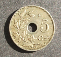 BELGIA 5 CENTIMES 1930 / VARIANTA CU STEA / RARUT foto