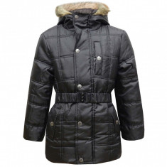 Parka / palton fete 7/8 ani, marca Minx Clothing (UK), negru foto