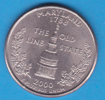 (M337) MONEDA SUA - QUARTER DOLLAR 2000, LIT. P - MARYLAND foto