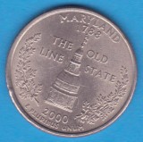 (M371) MONEDA SUA - QUARTER DOLLAR 2000, LIT. P - MARYLAND, America de Nord