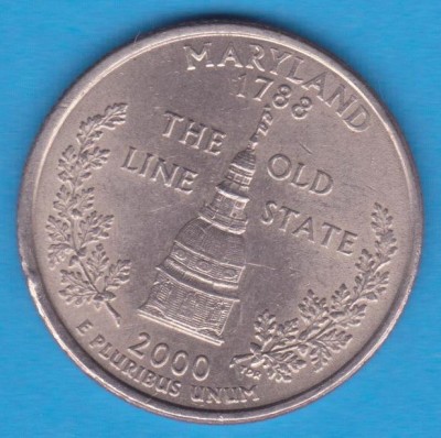 (M371) MONEDA SUA - QUARTER DOLLAR 2000, LIT. P - MARYLAND foto