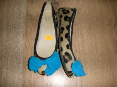 Superbi balerini noi par ponei animal print + piele foarte usori si comozi 36 ! foto