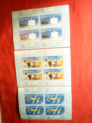 Serie 3 Blocuri - Cosmos -10 Ani Zbor comun DDR-URSS 1988 DDR foto