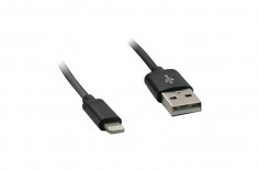 Cablu de incarcare USB Metal iPHONE 5/6 Negru foto