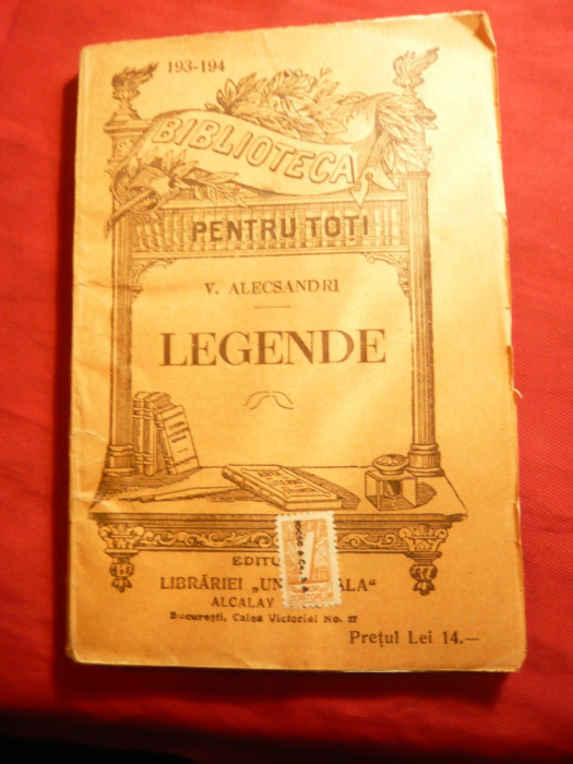 V.Alecsandri - Legende , prefata I.Bianu ,BPT 193-194