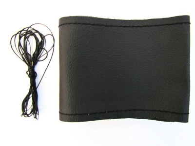 Husa volan imitatie piele 015 marime M neagra 1 cusatura foto