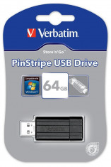 Verbatim USB 2.0 KEY 64GB PINSTRIPE BK foto