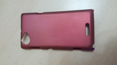 Husa Sony Xperia L Carcasa Spate Hard Case Rosu Metalic Grena Licitatie foto